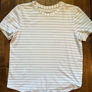 Lululemon Love Crew T-Shirt, Shirt Serve Stripe White/Black Size 10